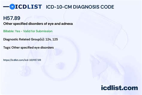 icd 10 code h5789.